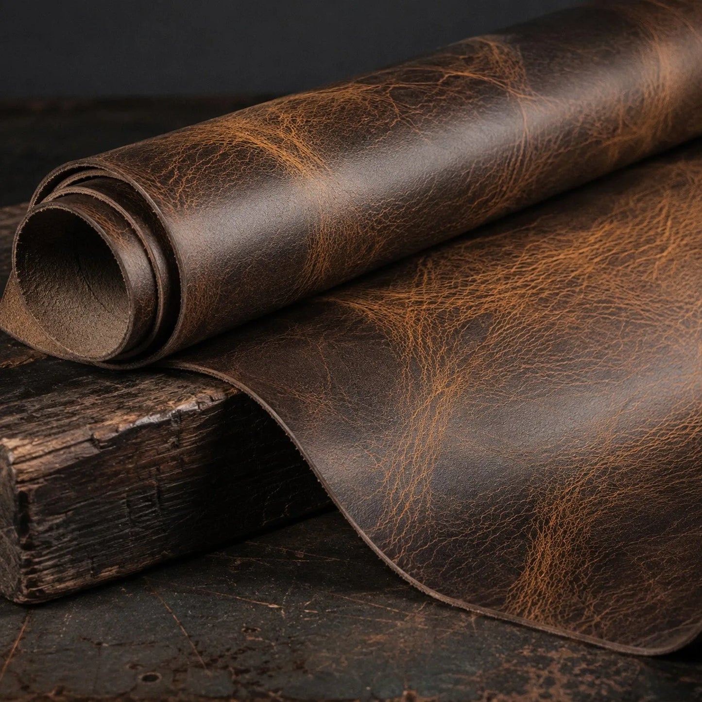 Pas ze skóry Buffalo - Handwax - 3,5-4mm, 140cm, 33/38mm - Brąz – CraftPoint