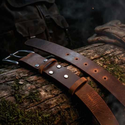 Pasek ze skóry naturalnej Buffalo: model Bushcraft – 3,5-4mm – CraftPoint