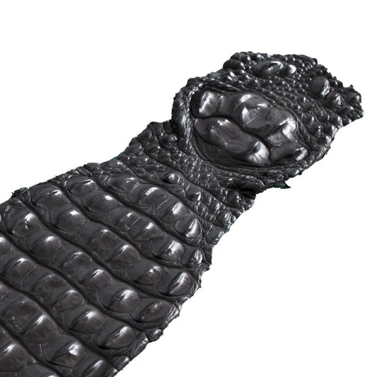 Skóra z krokodyla - hornback backstrap - ciemny brąz – CraftPoint