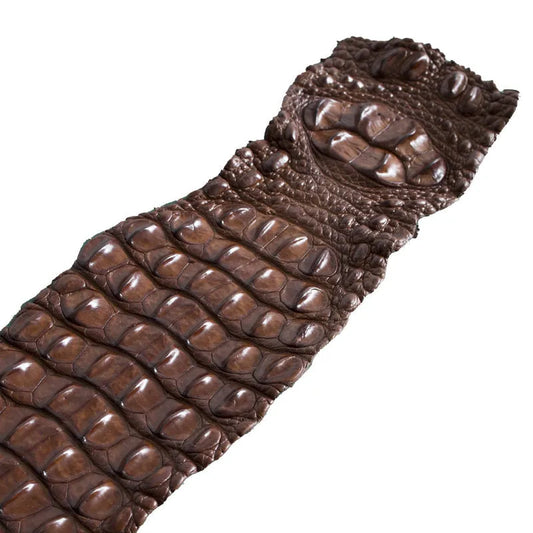 Skóra z krokodyla - hornback backstrap - jasny brąz – CraftPoint