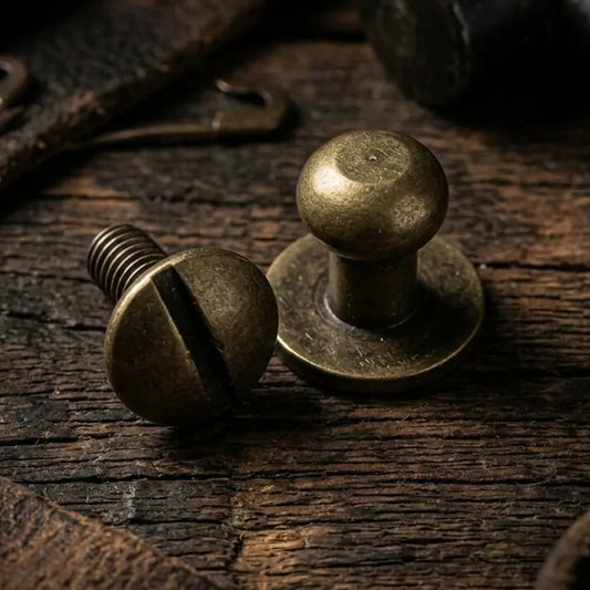 Knopiki kaletnicze 6 mm - stare złoto – CraftPoint