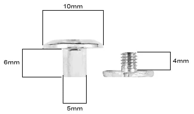 Nity skręcane 10/6mm – czarny nikiel – CraftPoint