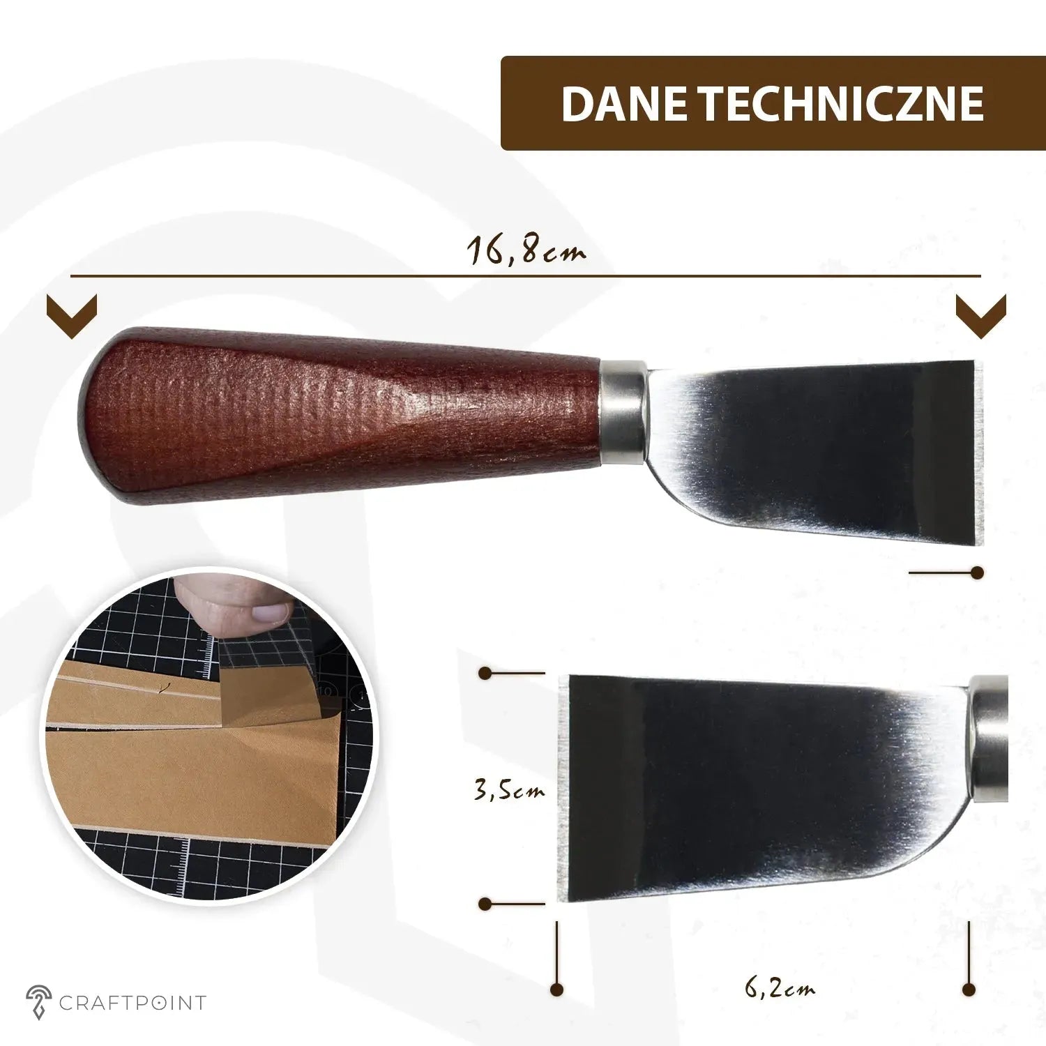 Nóż szewski/japoński z drewnianą rączką – CraftPoint