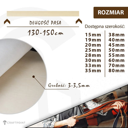 Pas ze skóry naturalnej 3-3,5mm, 140cm, 15-80mm – CraftPoint