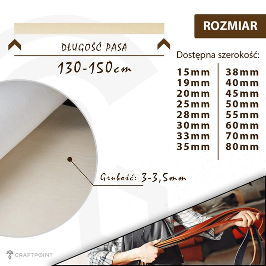 Pas ze skóry naturalnej 3-3,5mm, 140cm, 15-80mm – CraftPoint