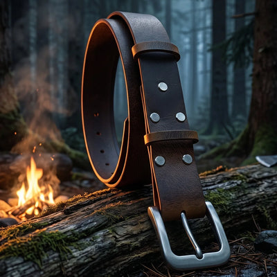 Curea din piele naturală Buffalo: model Bushcraft – 3,5-4mm – CraftPoint