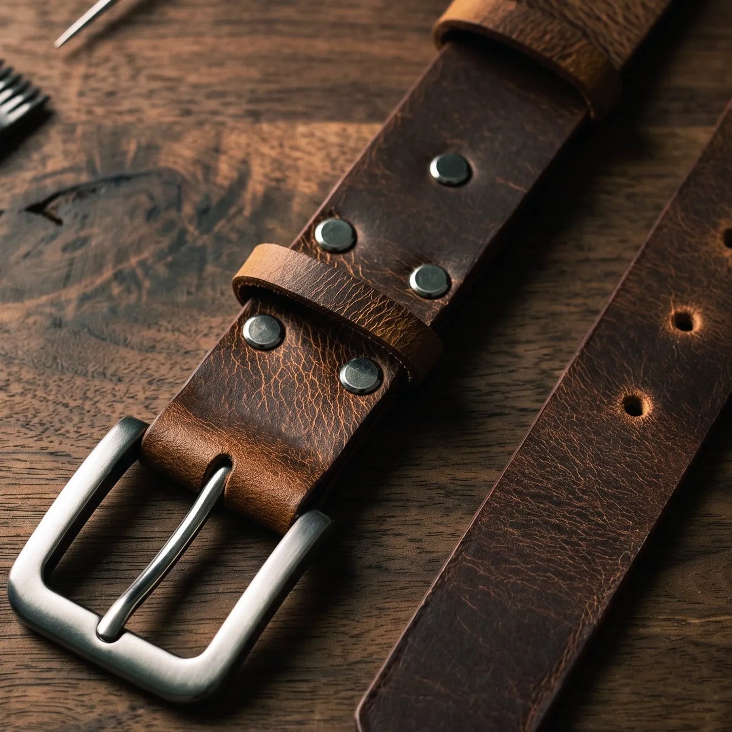 Pasek ze skóry naturalnej Buffalo: model Bushcraft – 3,5-4mm – CraftPoint
