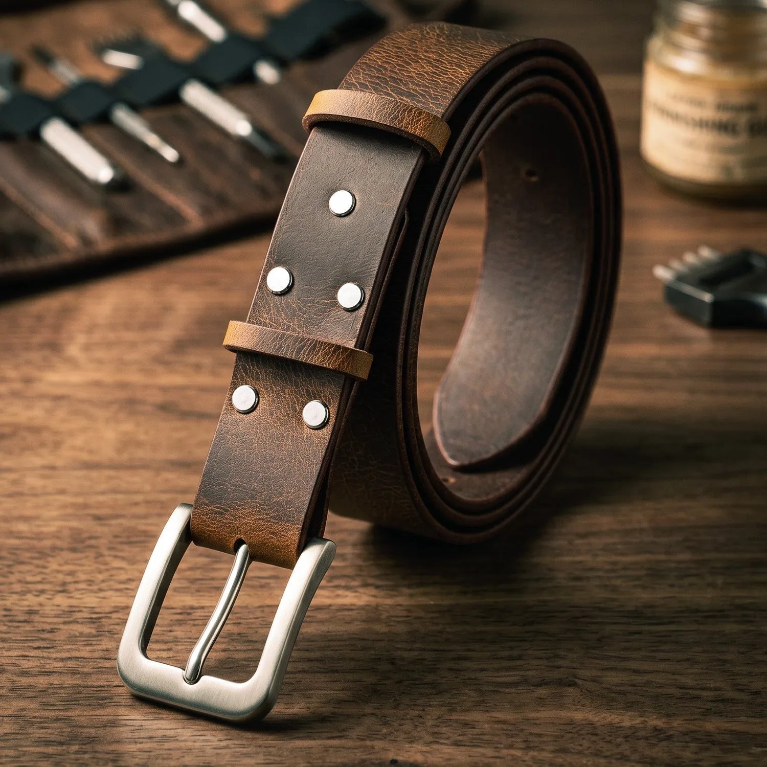 Pasek ze skóry naturalnej Buffalo: model Bushcraft – 3,5-4mm – CraftPoint
