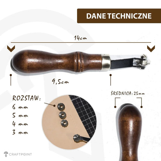 Radełko kaletnicze 4 w 1 - 6mm, 5mm, 4mm, 3mm – CraftPoint