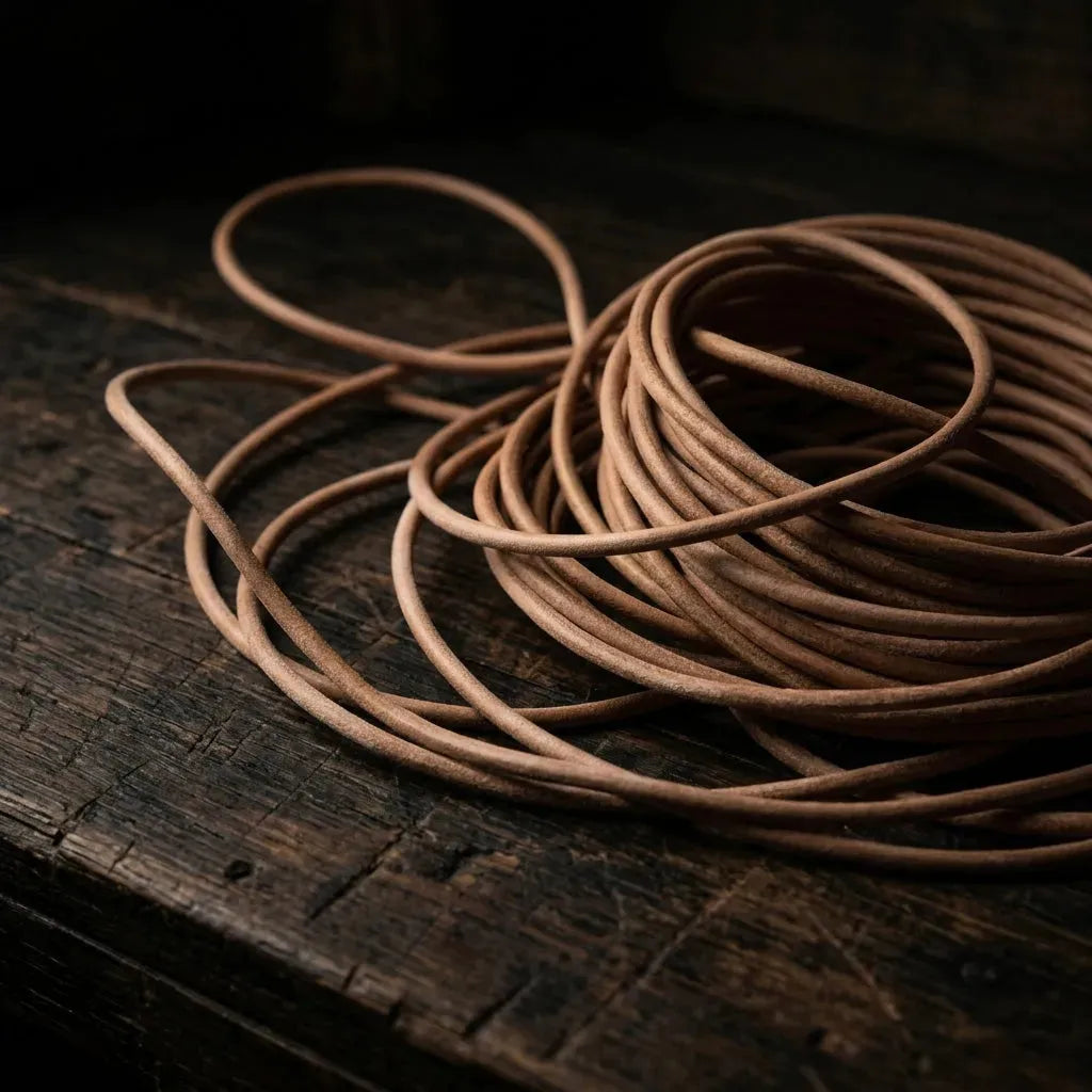 Rzemień skórzany 2/3/4/5mm okrągły 100cm - Naturalny – CraftPoint