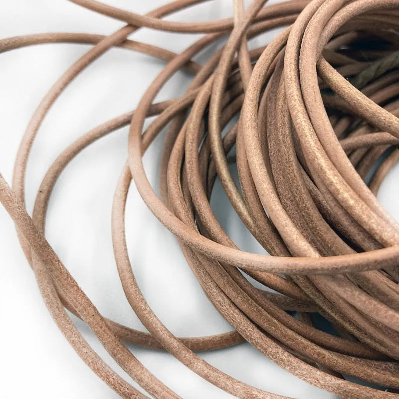 Rzemień skórzany 2/3/4/5mm okrągły 100cm - Naturalny – CraftPoint