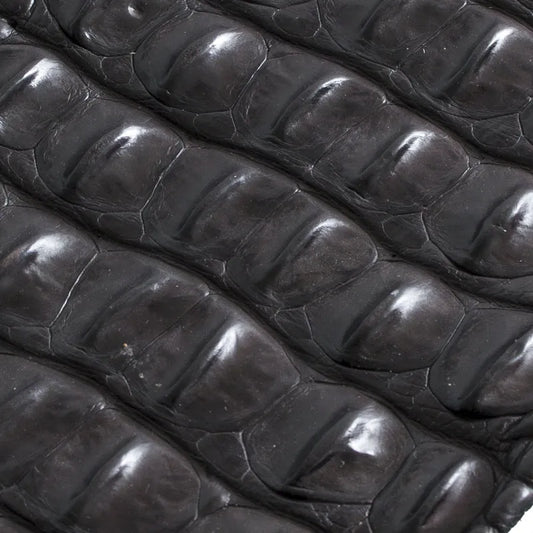 Skóra z krokodyla - hornback backstrap - ciemny brąz – CraftPoint